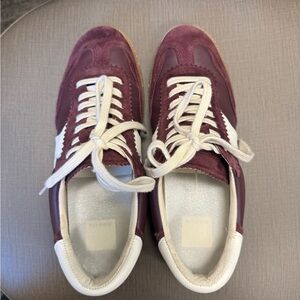 Dolce Vita Burgundy and White Sneakers with Classic Low-Top Design
